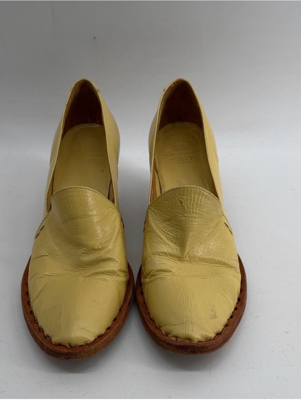 Officine Creative leather stacked heel loafer shoes sz 37.5